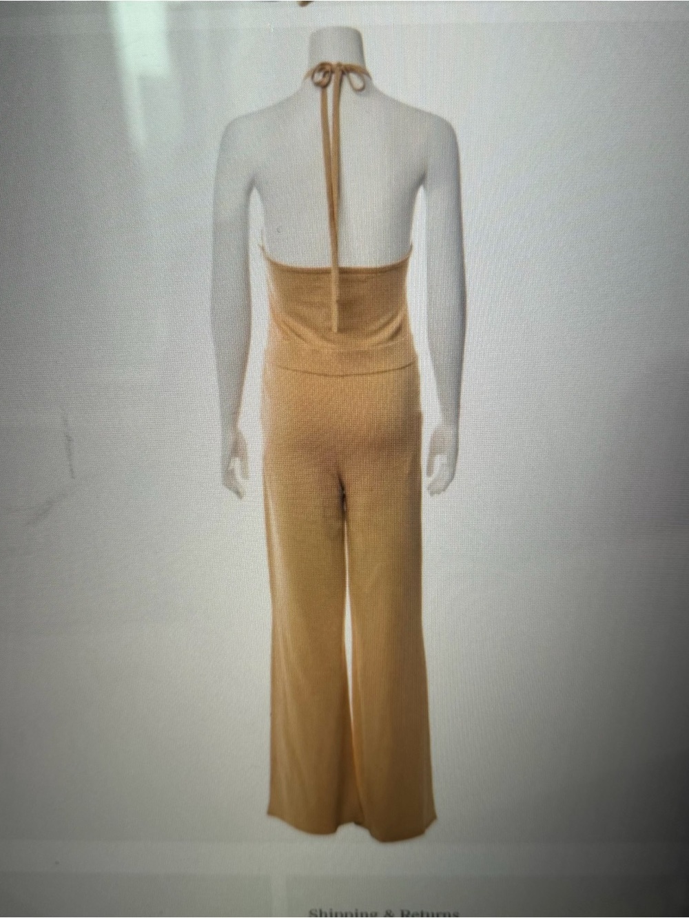 INTERMIX Gold Halter Wide Leg Evening Jumpsuit Women's P - Picture 2 of 10